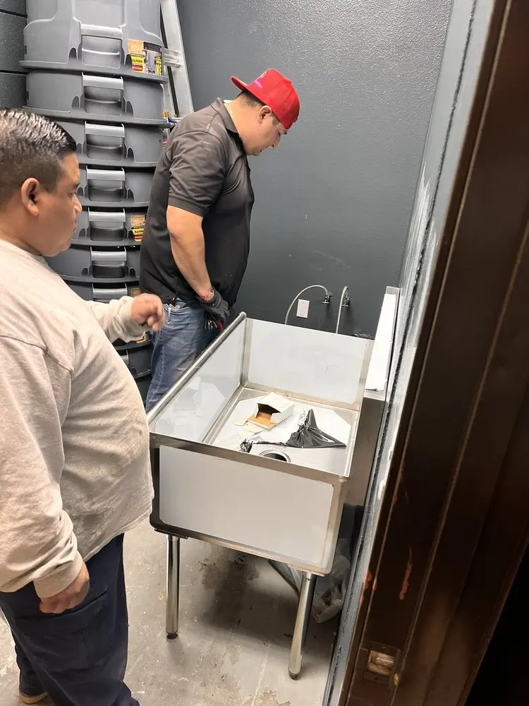 Commercial plumbing and sink installation in Winston